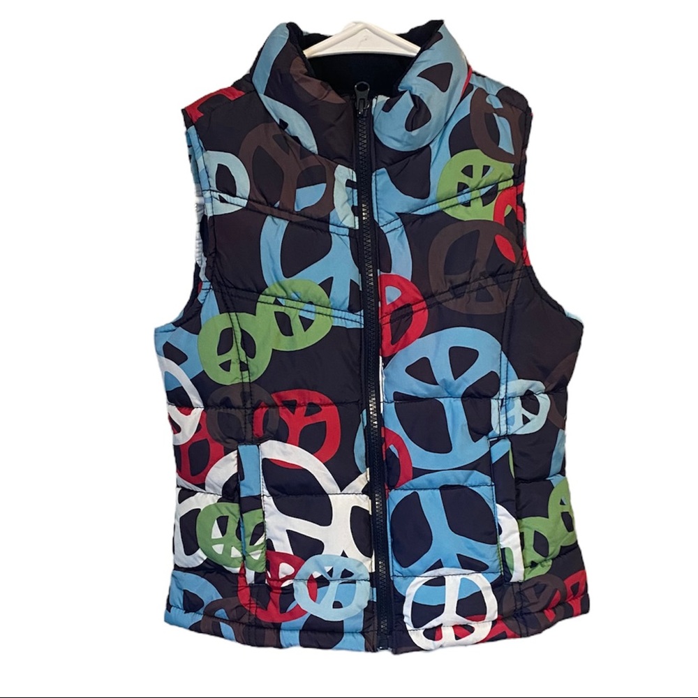Old Navy Kids Vest. Love and Peace Design. Size M (8).